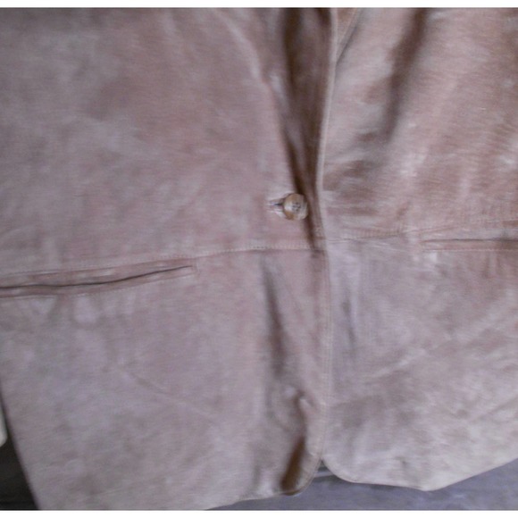 LL Bean Women's Suede Leather Single Button Blazer Size 12 Petite - Picture 4 of 9